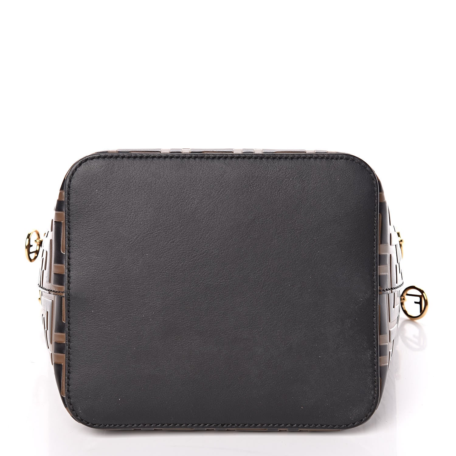 Fendi Vitello Grace F is Fendi Bi-Color FF 1974 Embossed Grande Mon Tresor Bucket Bag Maya Black Fragola 11 of 11