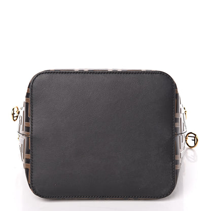 Fendi Vitello Grace F is Fendi Bi-Color FF 1974 Embossed Grande Mon Tresor Bucket Bag Maya Black Fragola 11 of 11