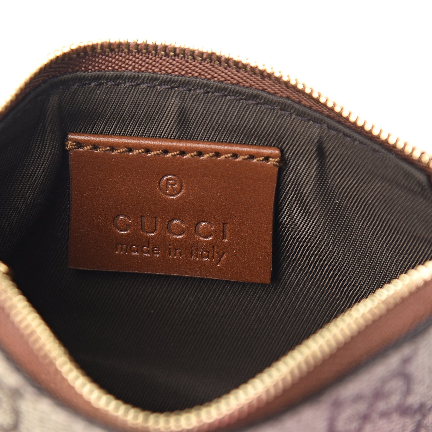 GG Supreme Monogram Key Case Brown
