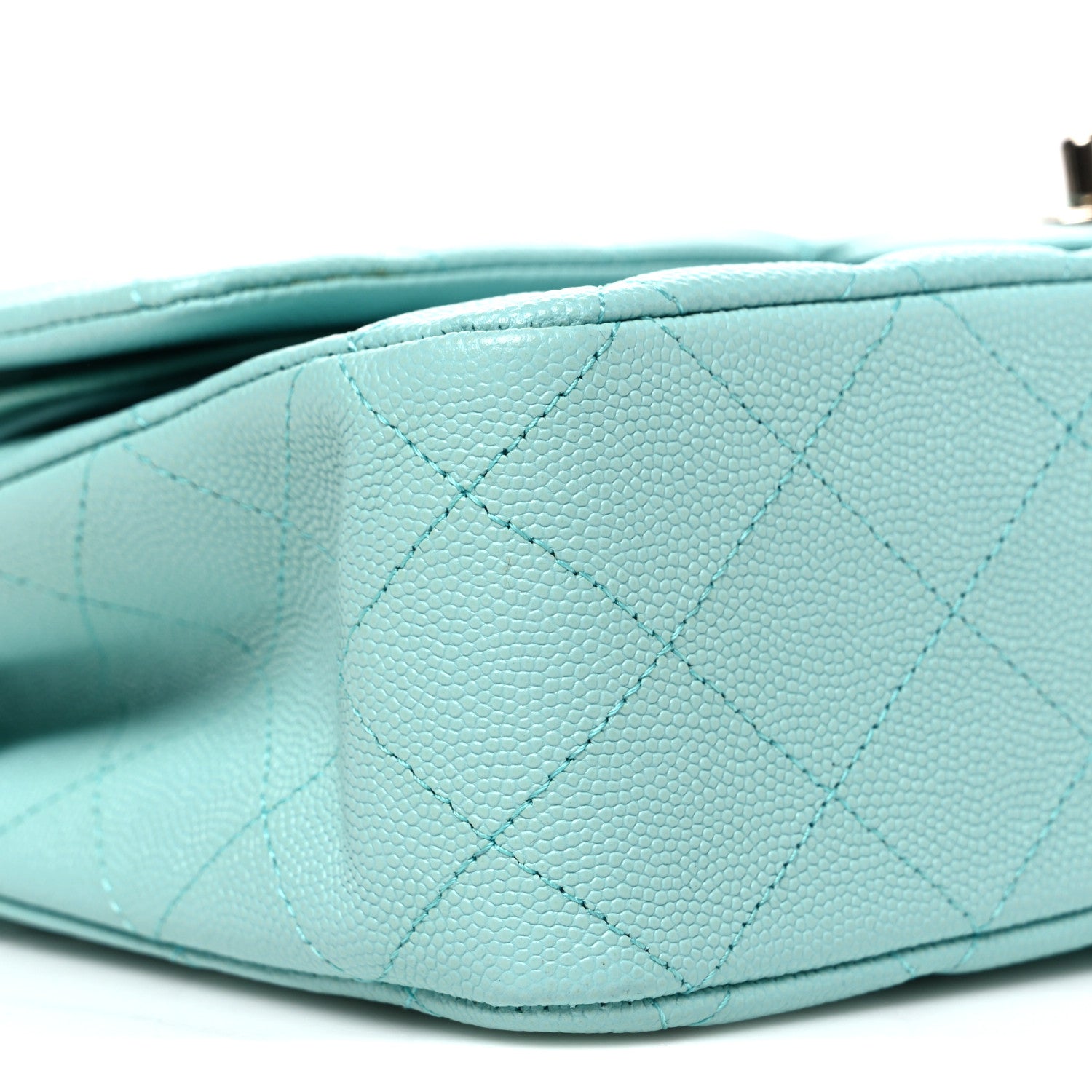 Chanel Caviar Quilted Medium Double Flap Light Blue 9 of 10