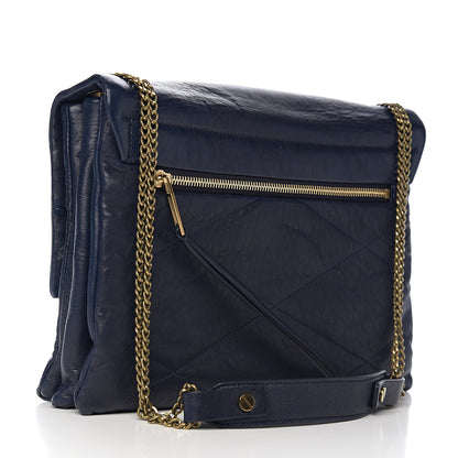 Lanvin Lambskin Quilted Medium Sugar Flap Shoulder Bag Navy 2 of 10