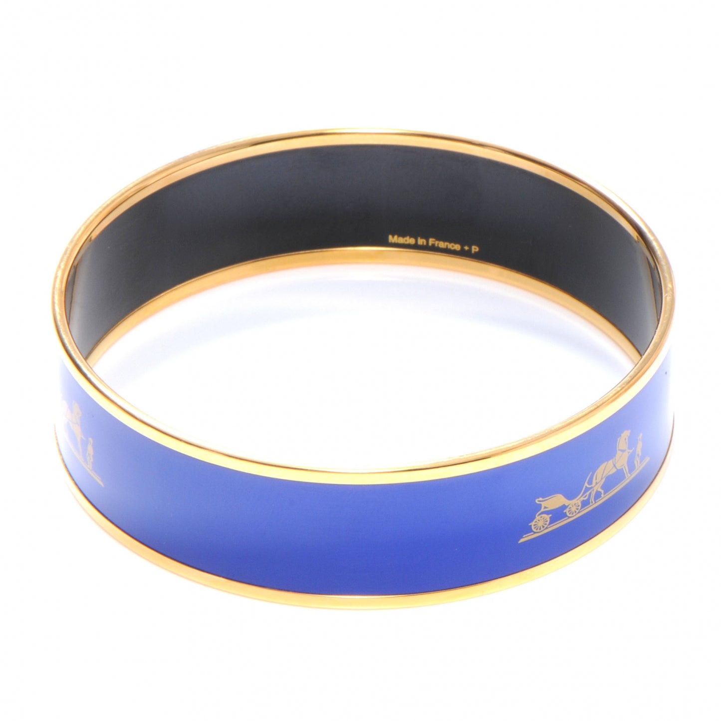 Enamel Wide Caleche Bracelet Bleu 65