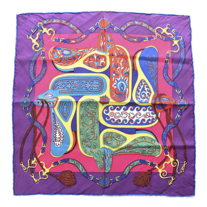 Hermes Silk Festival des Amazones Scarf 90 Violet Fuchsia Jaune Vif 1 of 4