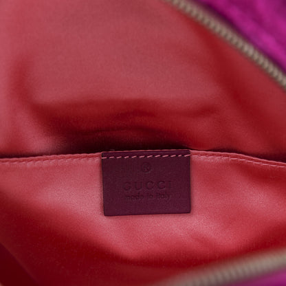 Gucci Velvet Matelasse GG Marmont Dome Backpack Fuchsia Violet Cyclamen 7 of 10