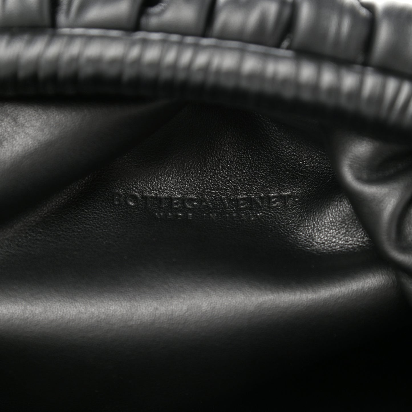 Bark Calfskin Embossed The Pouch Oversized Clutch Black