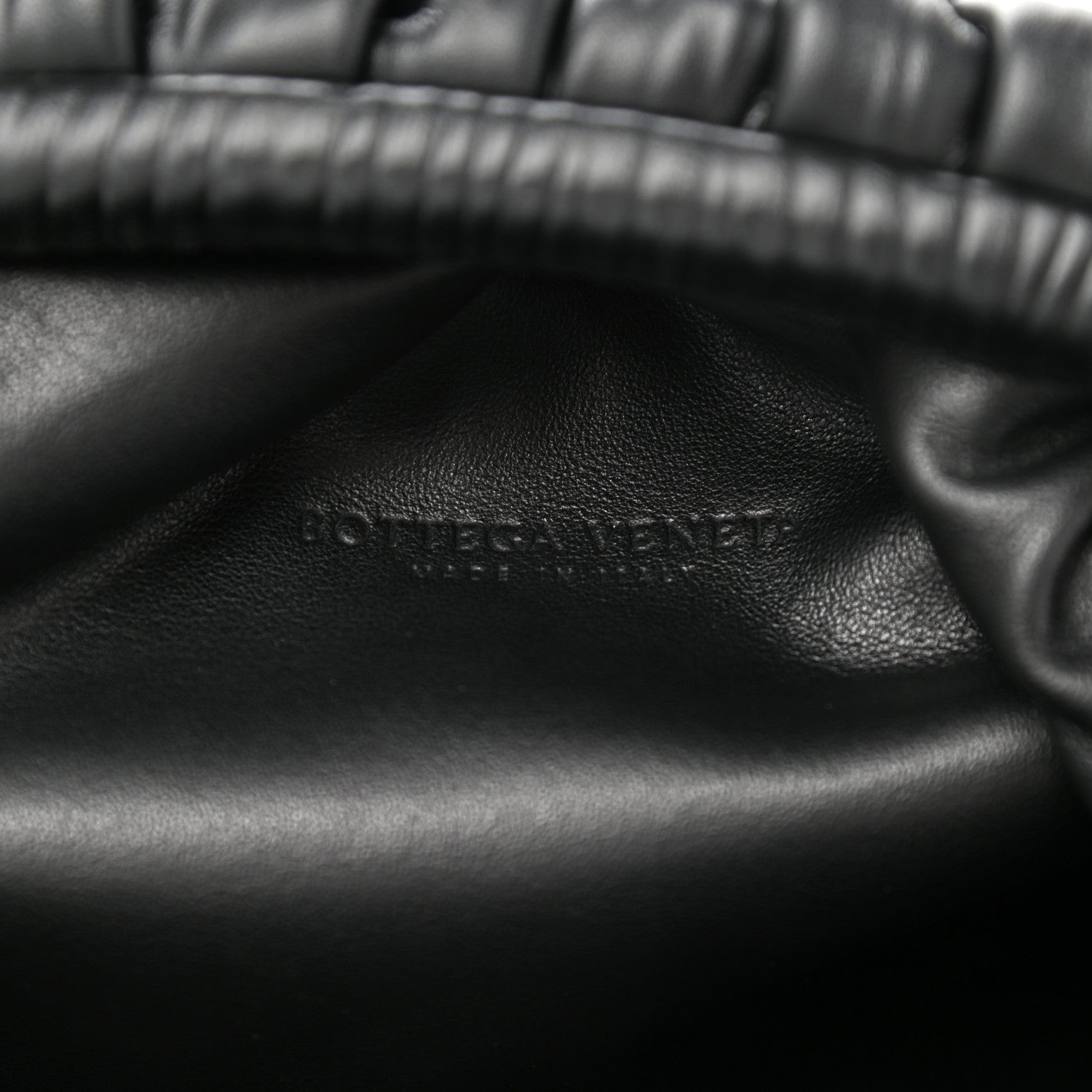 Bottega Veneta Bark Calfskin Embossed The Pouch Oversized Clutch Black 6 of 8
