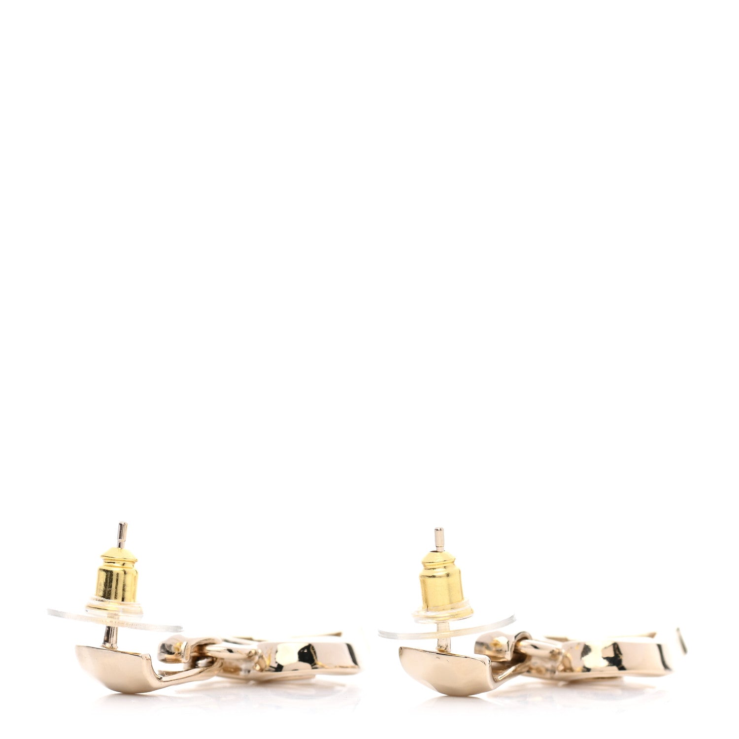 Chanel Metal CC Heart Coco In Love Drop Earrings Gold 3 of 4