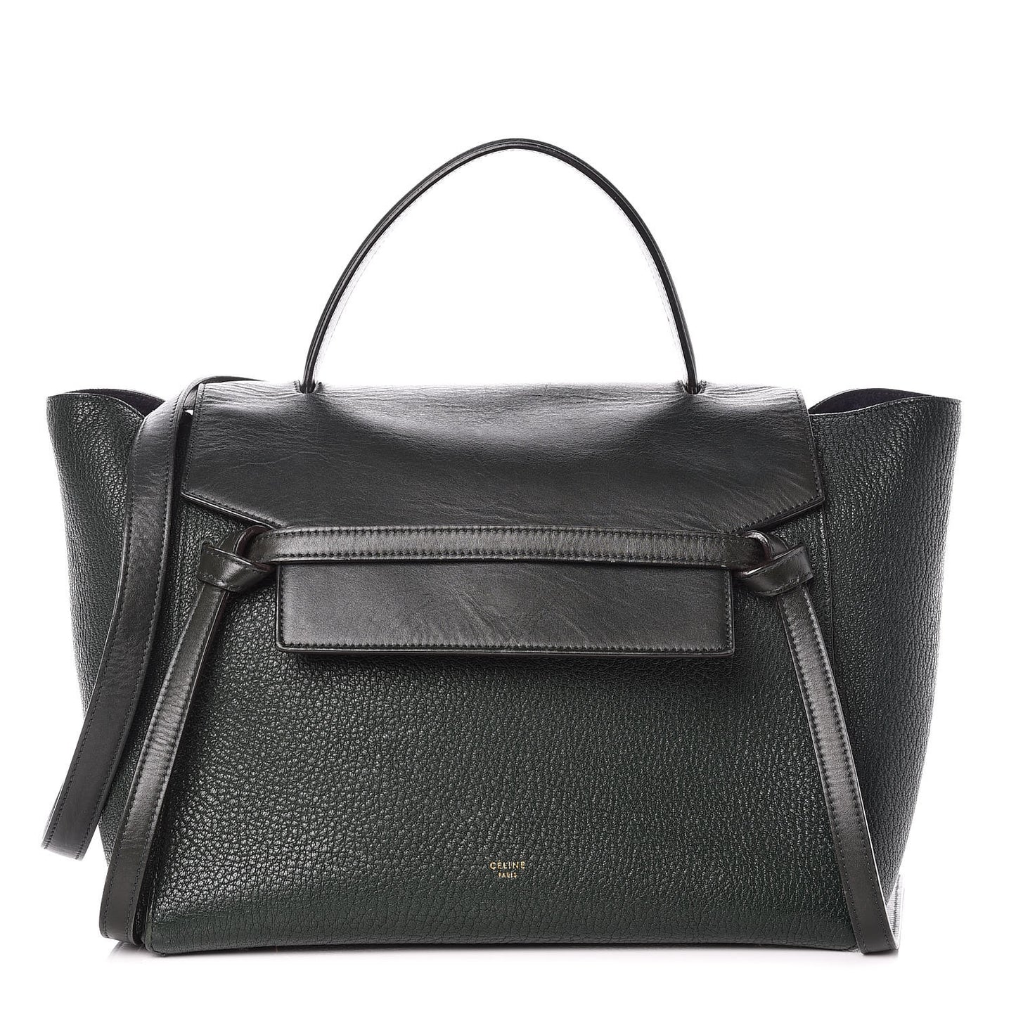 Goatskin Smooth Calfskin Mini Belt Bag Dark Green