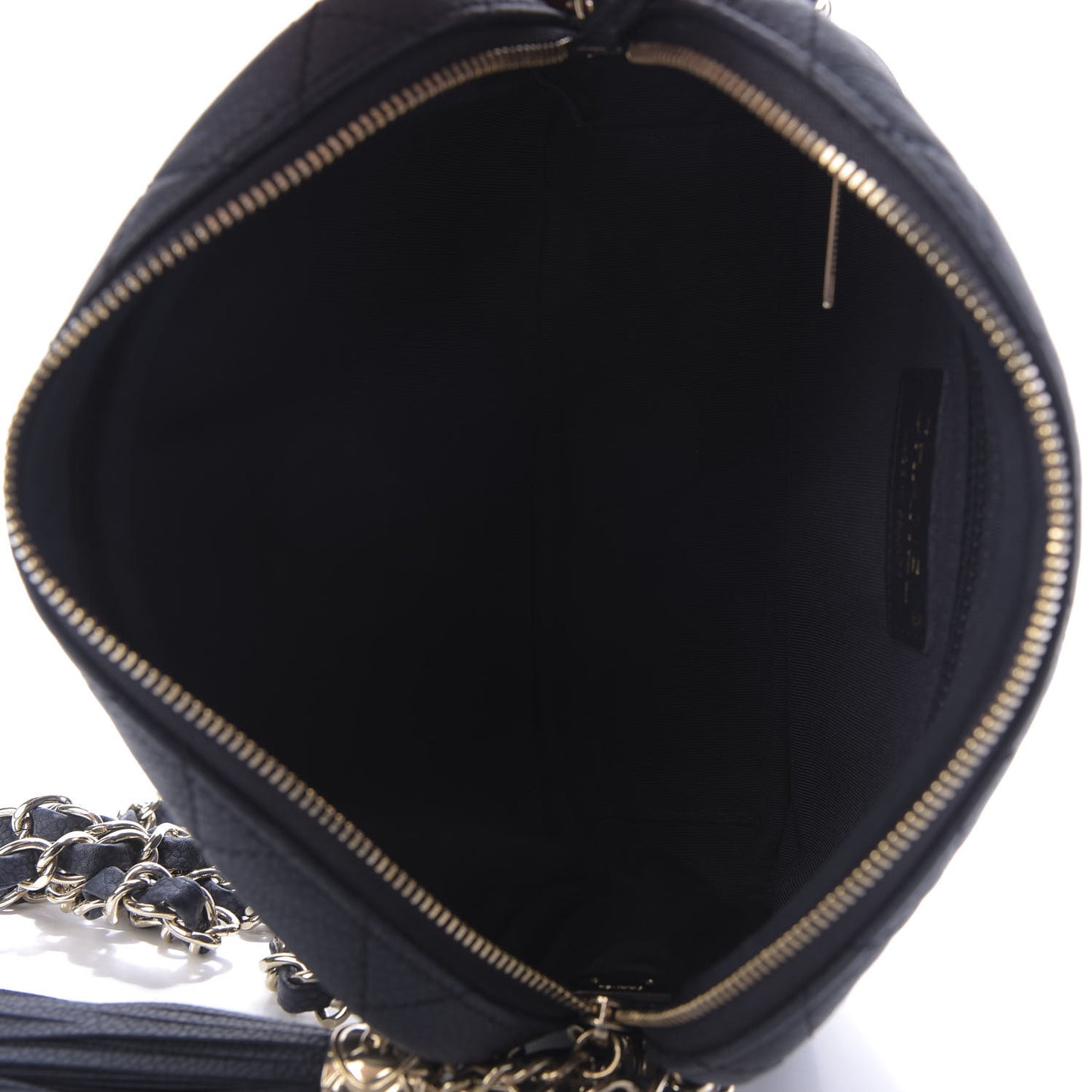 Caviar Quilted Small Coco Tassel Camera Case Dark Navy