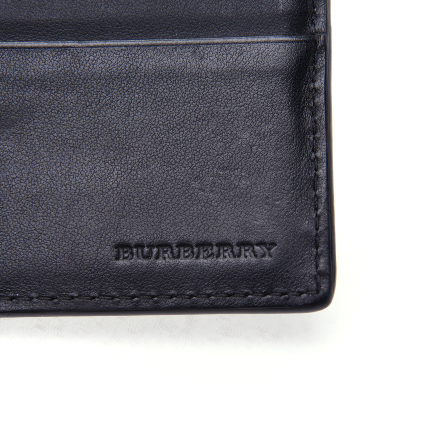 Burberry Calfskin Perforated Bi-Fold Wallet Black 8 of 11