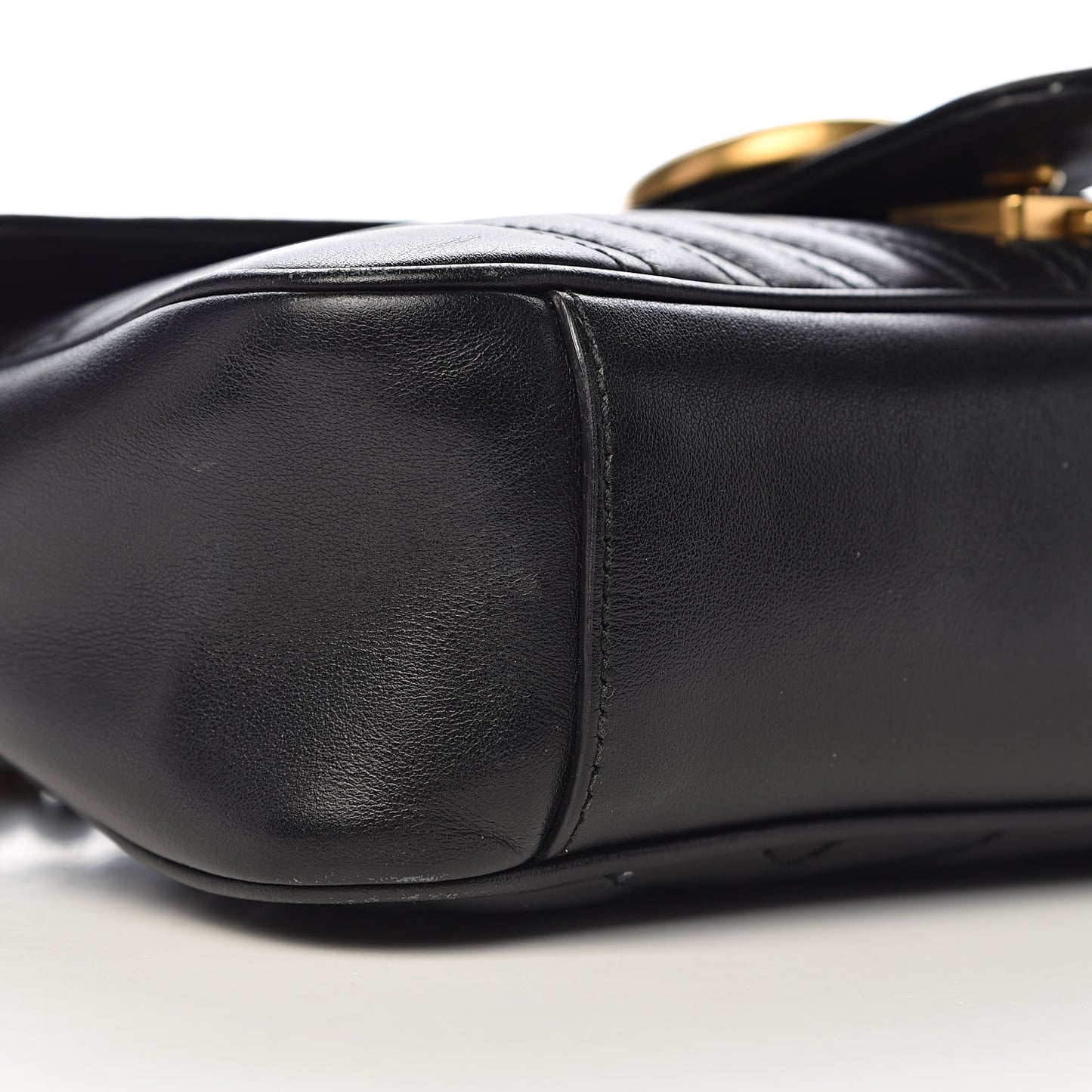 Calfskin Matelasse Small GG Marmont Shoulder Bag Black