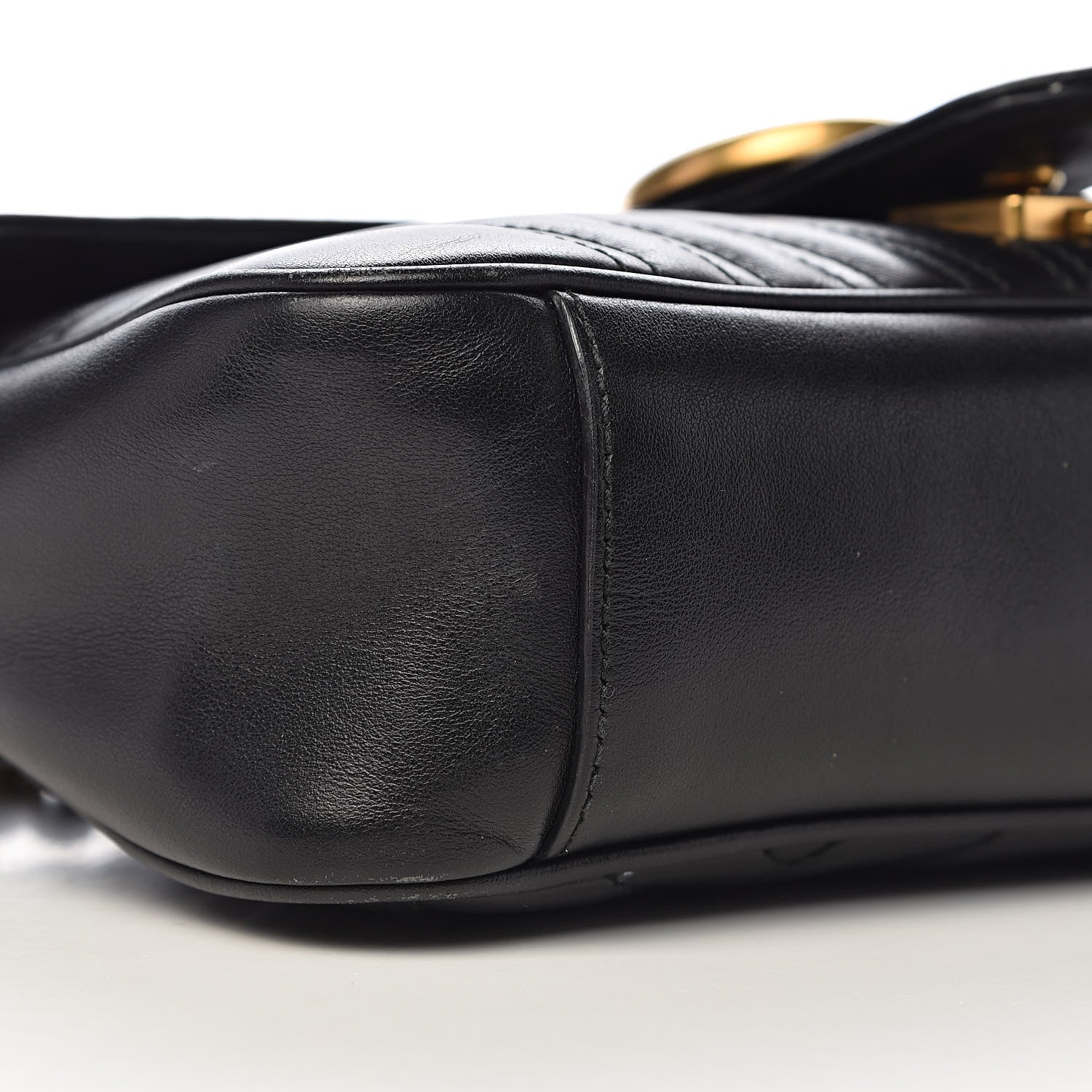 Gucci Calfskin Matelasse Small GG Marmont Shoulder Bag Black 10 of 12