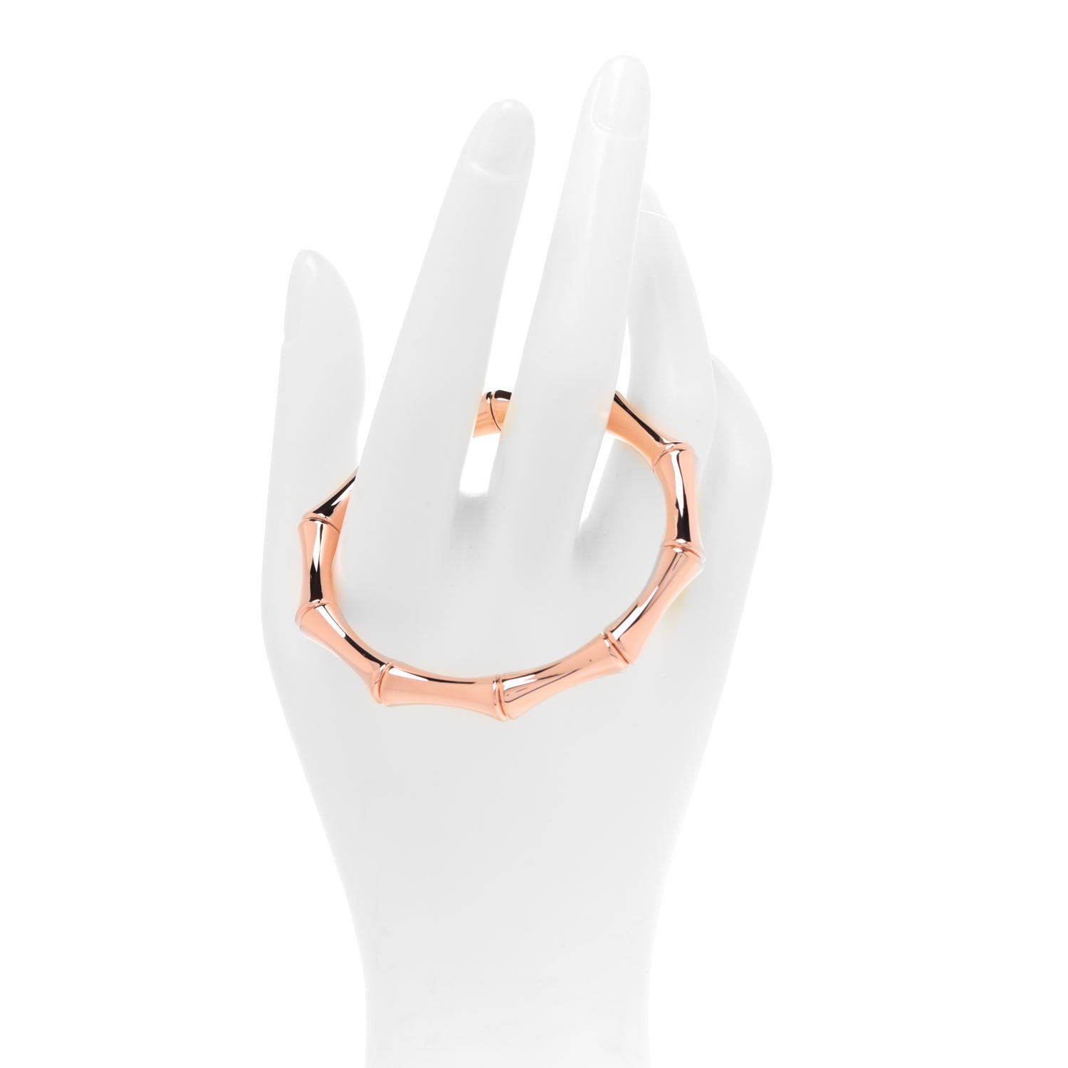 Gucci 18K Rose Gold Medium Bamboo Spring Bracelet 17 2 of 6