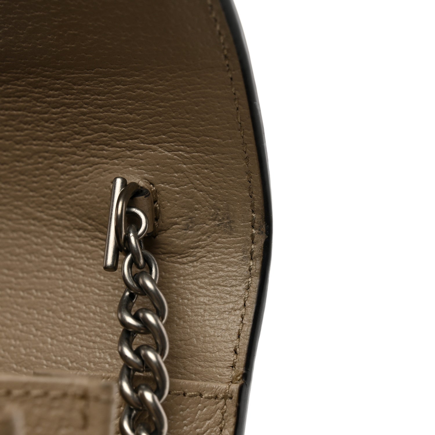 Gucci GG Supreme Monogram Textured Dollar Calfskin Mini Dionysus Chain Wallet Beige Mystic White Oatmeal 12 of 12