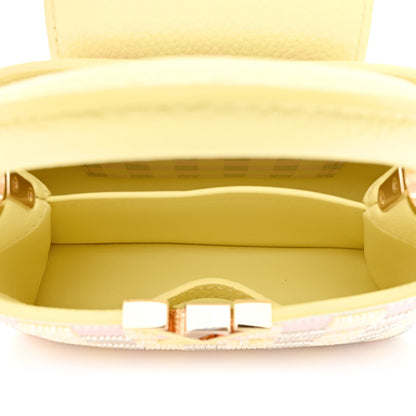 Louis Vuitton Smooth Calfskin Taurillon Beaded Mini Capucines Yellow Pink 5 of 10