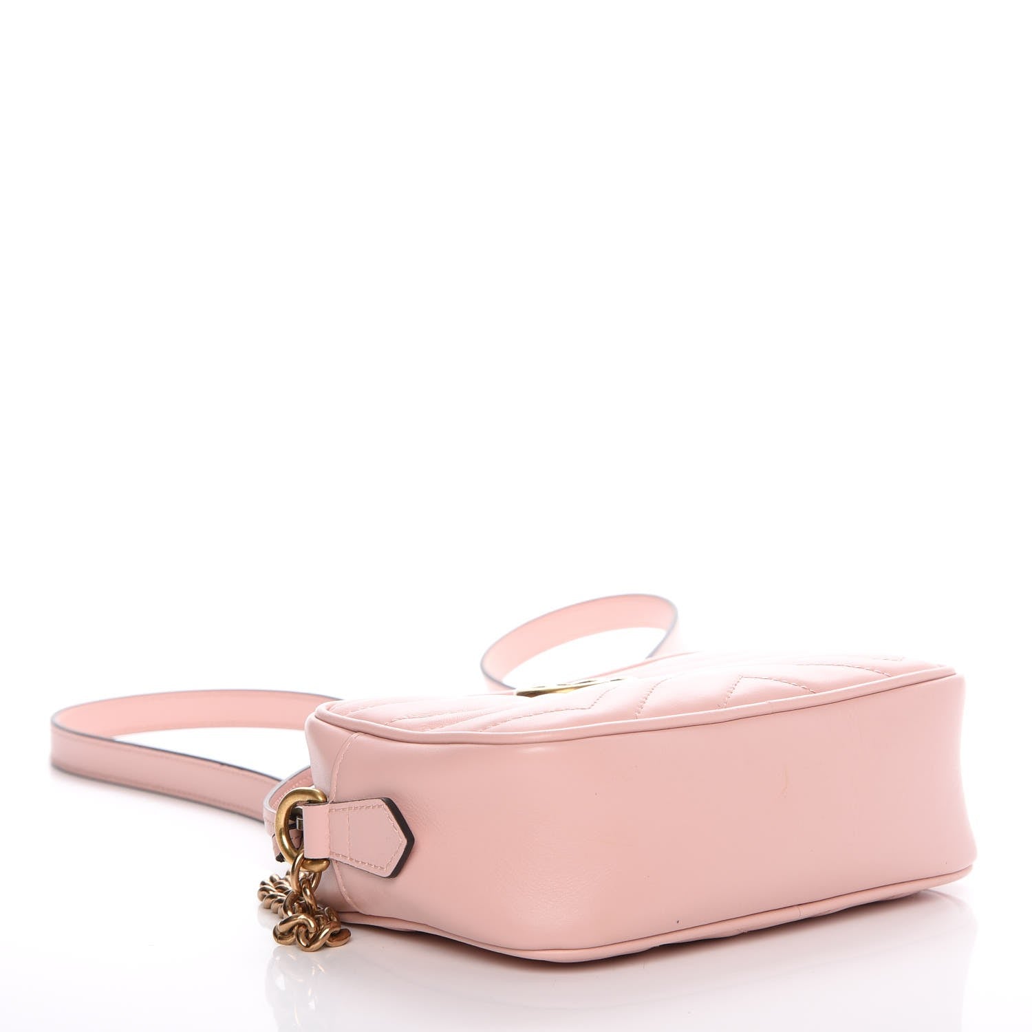 Gucci Calfskin Matelasse Mini GG Marmont Chain Shoulder Bag Perfect Pink 4 of 9