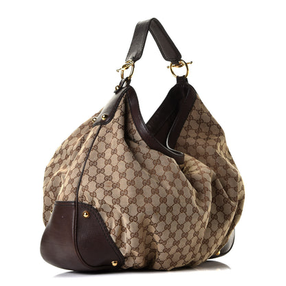 Gucci Monogram Large Jockey Hobo Dark Brown 2 of 8