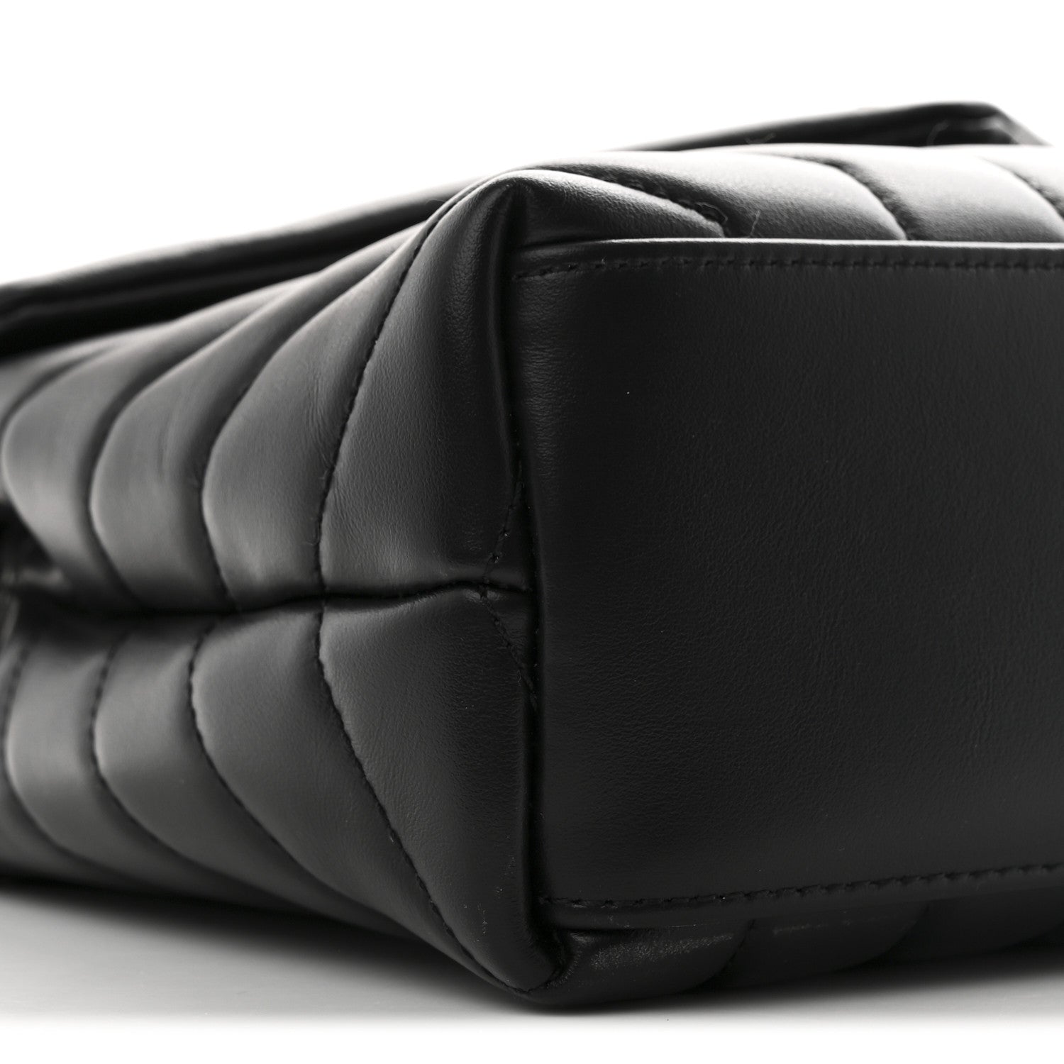 Saint Laurent Calfskin Y Quilted Monogram Small Loulou Chain Satchel Black 10 of 11