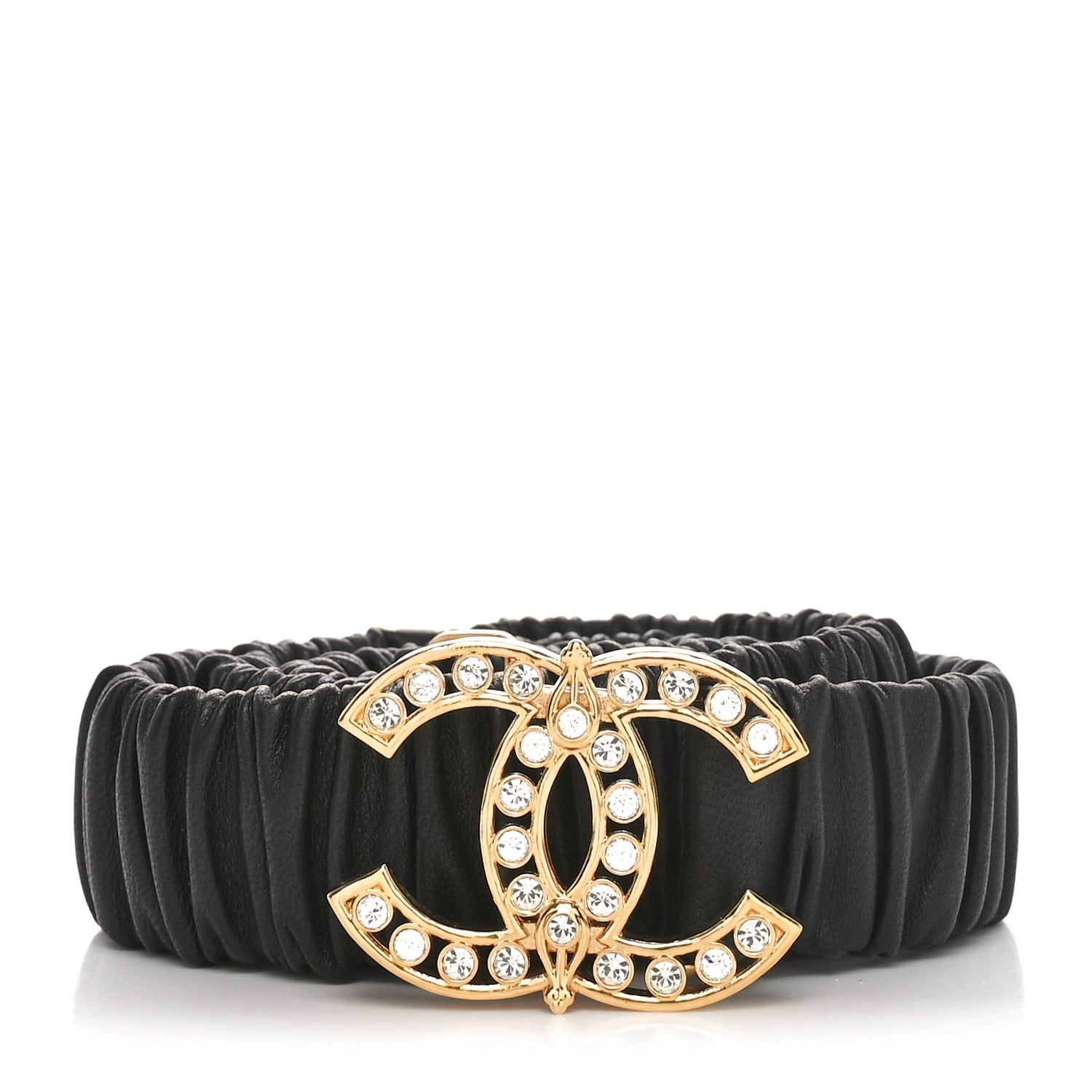Chanel Lambskin Crystal CC Belt 85 34 Black 1 of 4