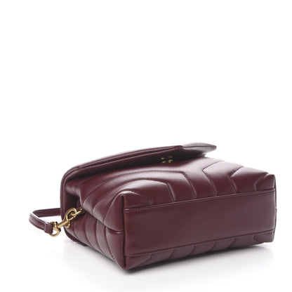 Saint Laurent Calfskin Y Quilted Monogram Toy Loulou Monogram Crossbody Bag Rouge Legion 4 of 12