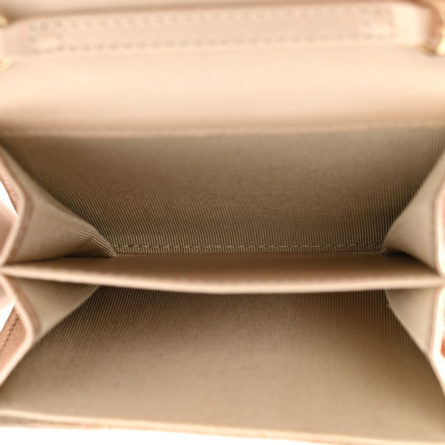 Metallic Lambskin Quilted Flap Card Holder On Chain Gold