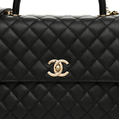 Chanel Caviar Quilted Medium Coco Handle Flap Black 15 of 27