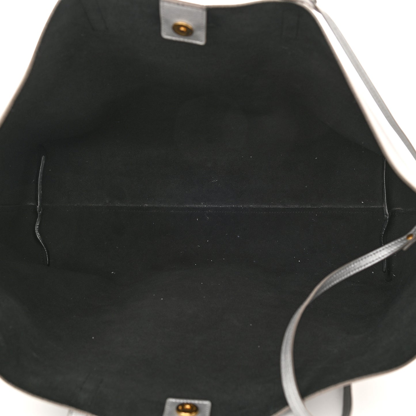 Metallic Calfskin Large Shopping Tote Silver