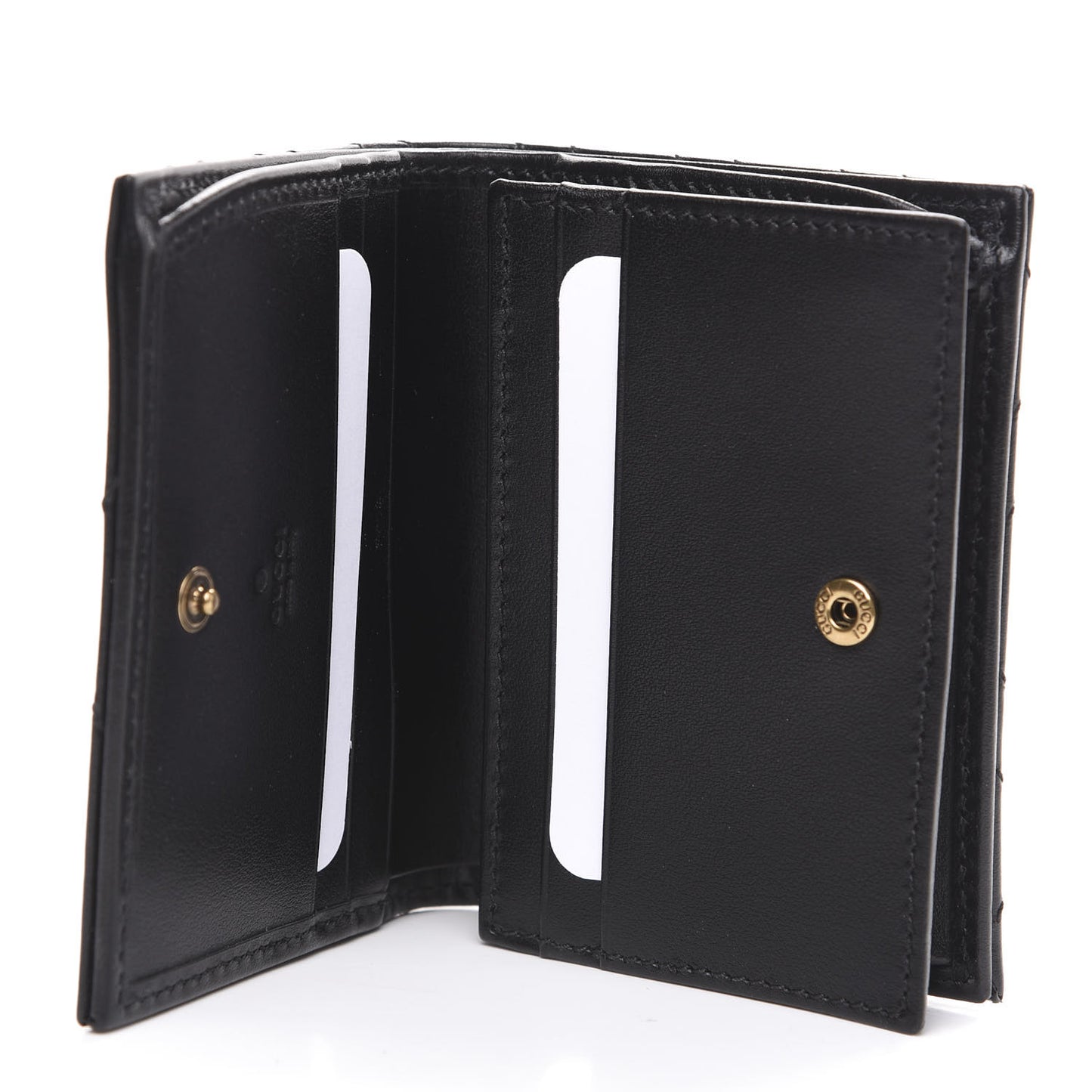 Calfskin Matelasse GG Marmont Card Case Wallet Black