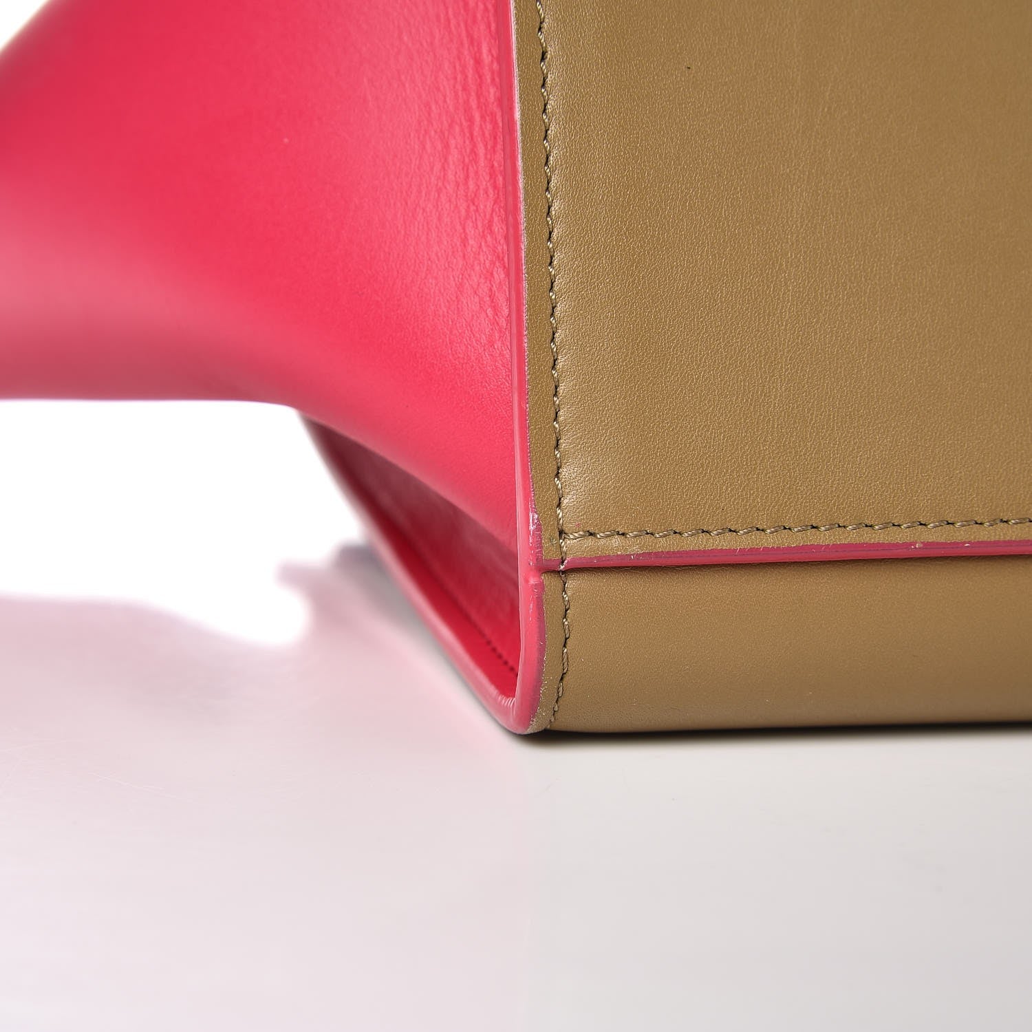 Celine Smooth Calfskin Small Bi-Color Trapeze Taupe Fuchsia 7 of 9