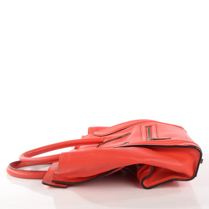 Celine Drummed Calfskin Mini Luggage Vermillion 5 of 14