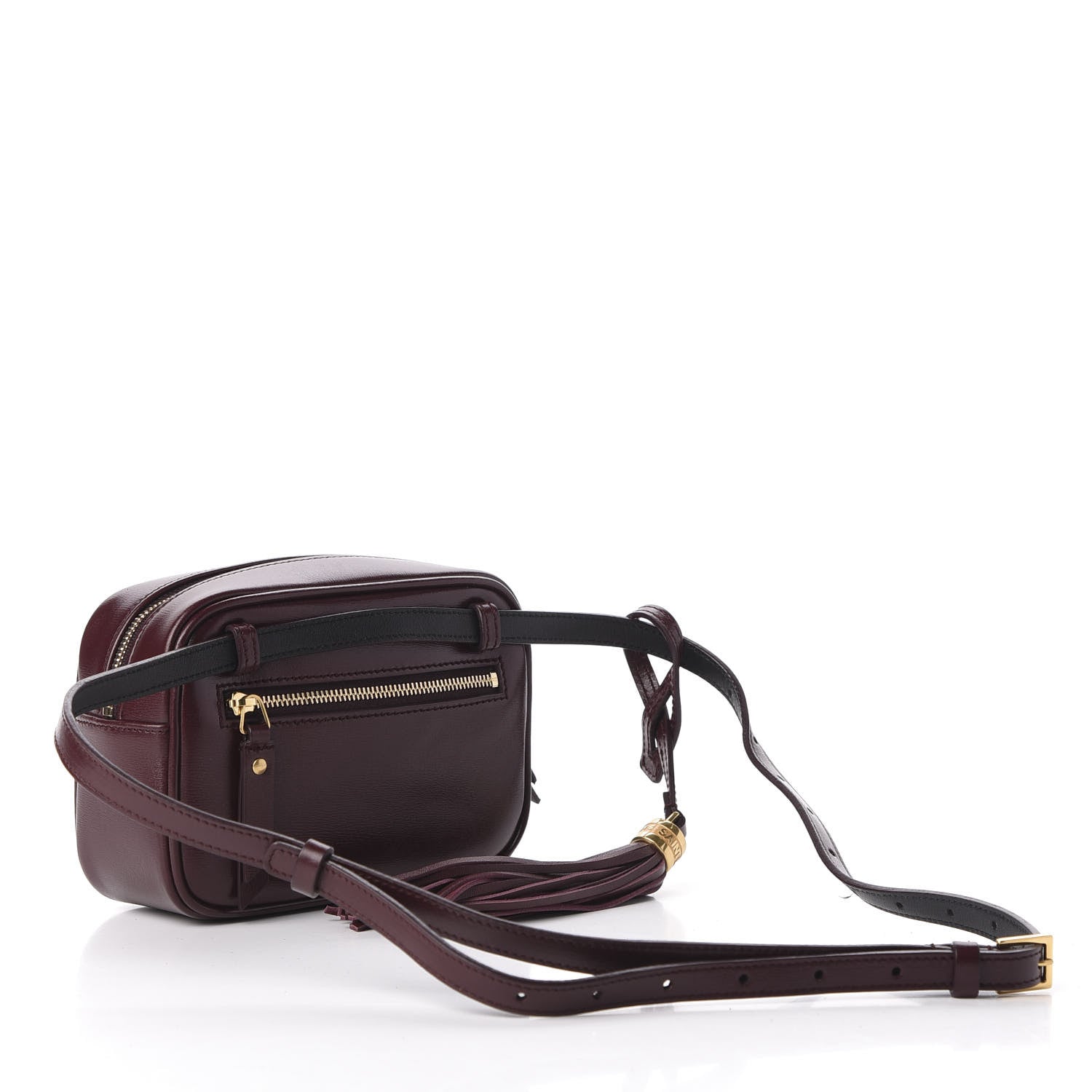 Saint Laurent Calfskin Canvas Monogram Lou Belt Bag Natural Dark Legion Red 3 of 10