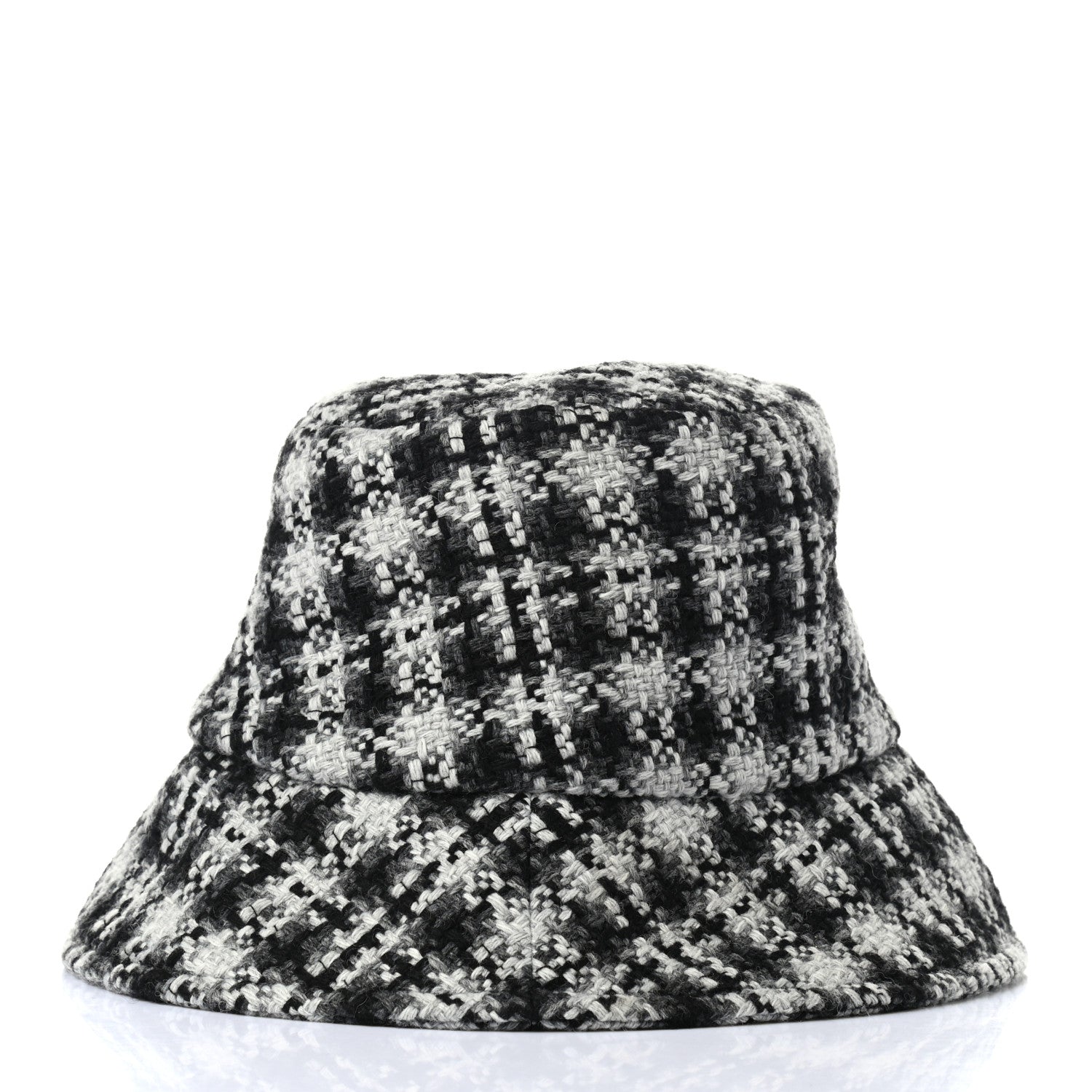 Chanel Tweed Bucket Hat L Black White 6 of 9