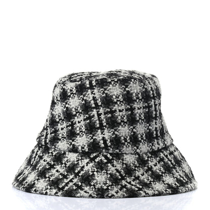 Chanel Tweed Bucket Hat L Black White 6 of 9