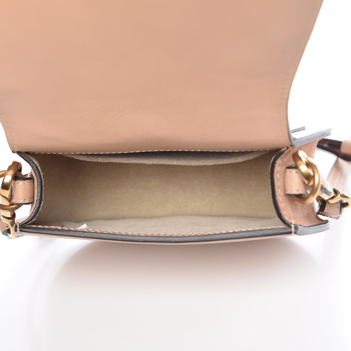 Calfskin Suede Small Nile Bracelet Bag Biscotti Beige