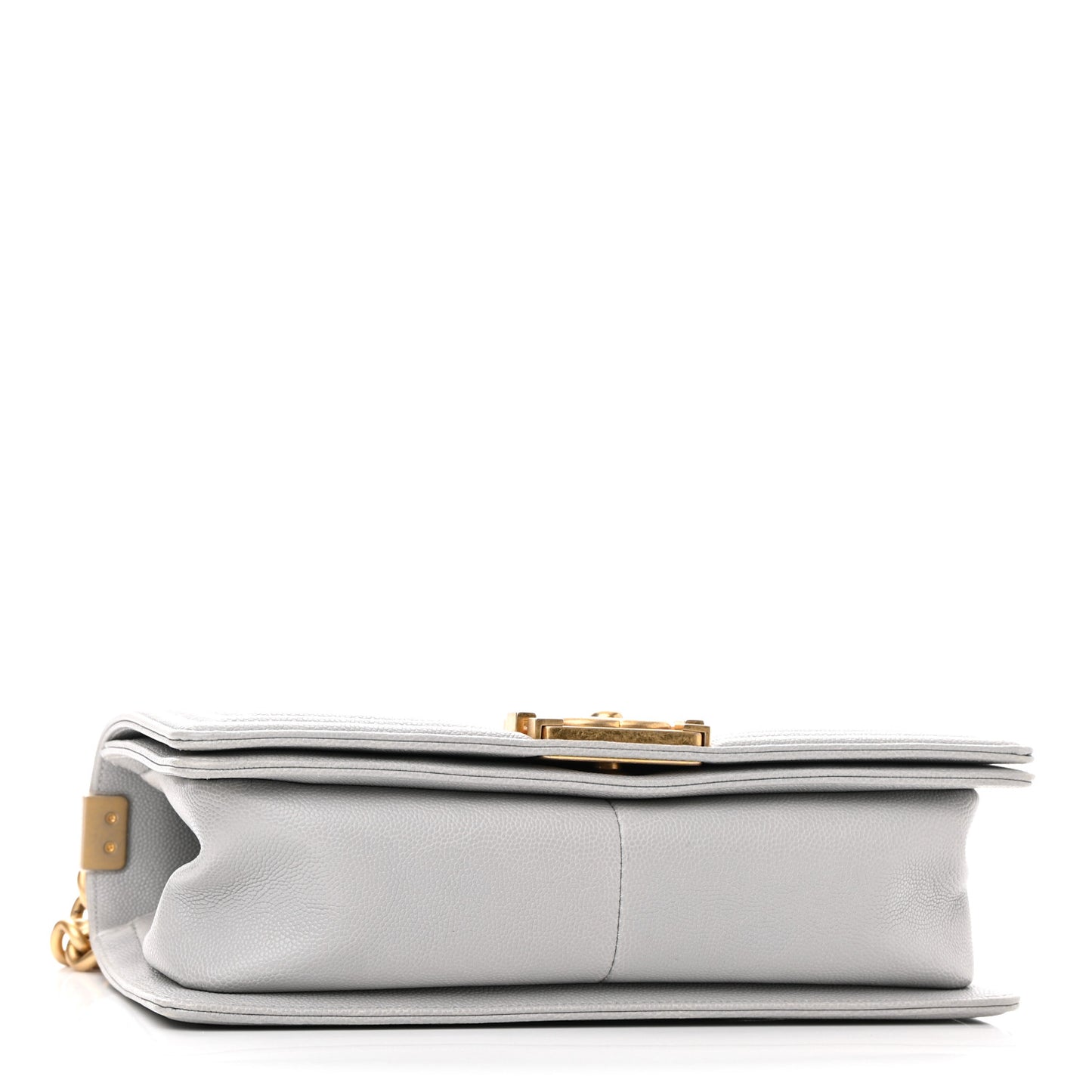 Caviar Quilted Medium Boy Flap Light Grey