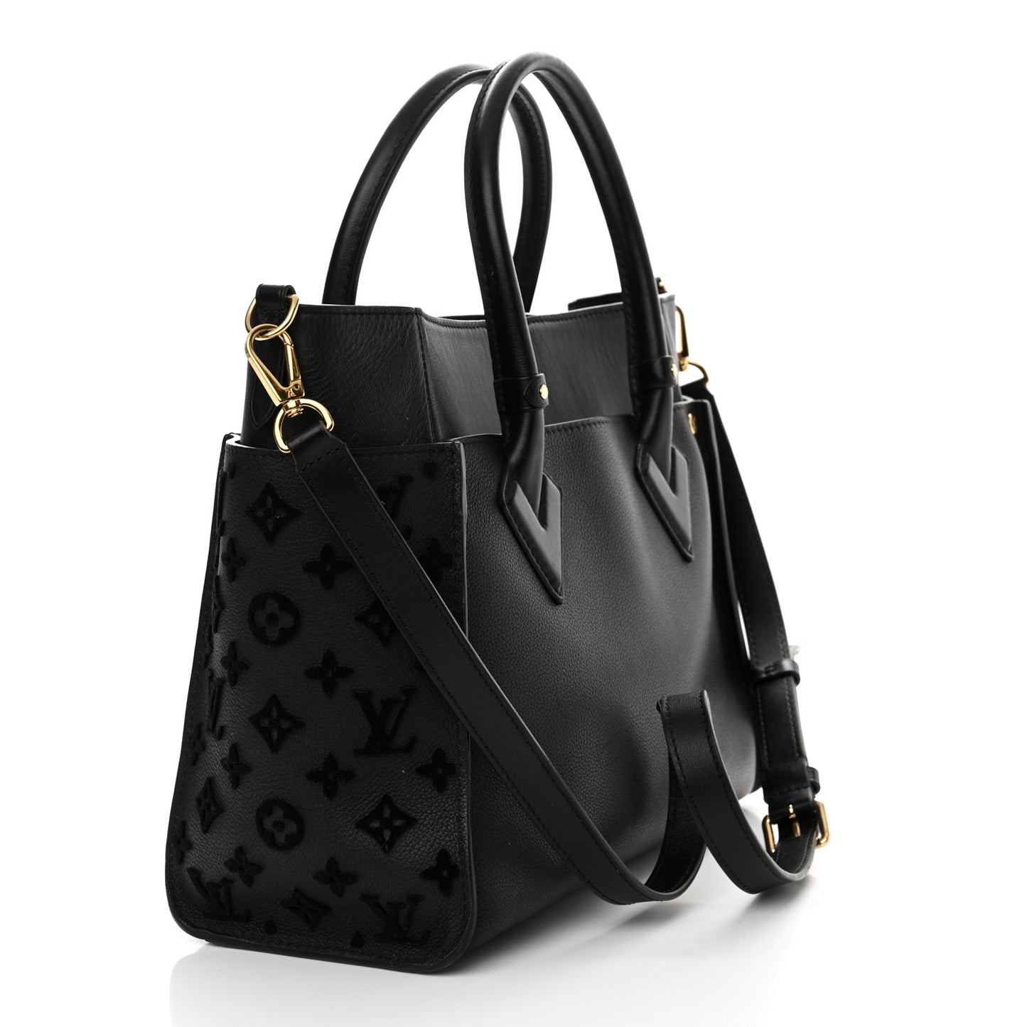 Calfskin Monogram Tufting On My Side Black
