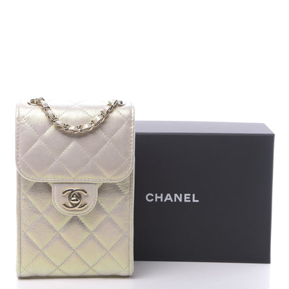 Chanel Iridescent Lambskin Quilted CC Phone Holder Ivory 12 of 12