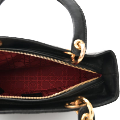 Christian Dior Lambskin Cannage Medium Lady Dior Black 5 of 10