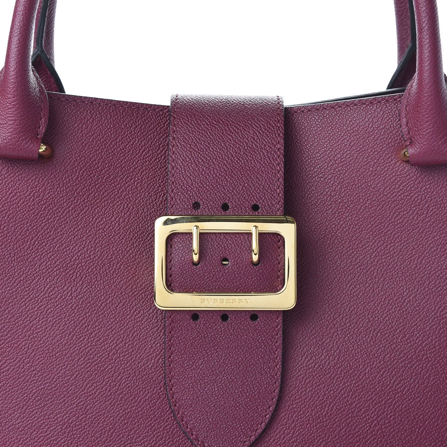 Burberry Soft Grain Medium Buckle Tote Dark Plum 9 of 9