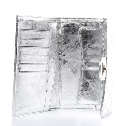 Chanel Metallic Aged Calfskin Quilted Reissue Long Flap Wallet Light Silver 5 of 8