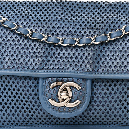 Chanel Perforated Calfskin Large Up In The Air Flap Blue 9 of 12