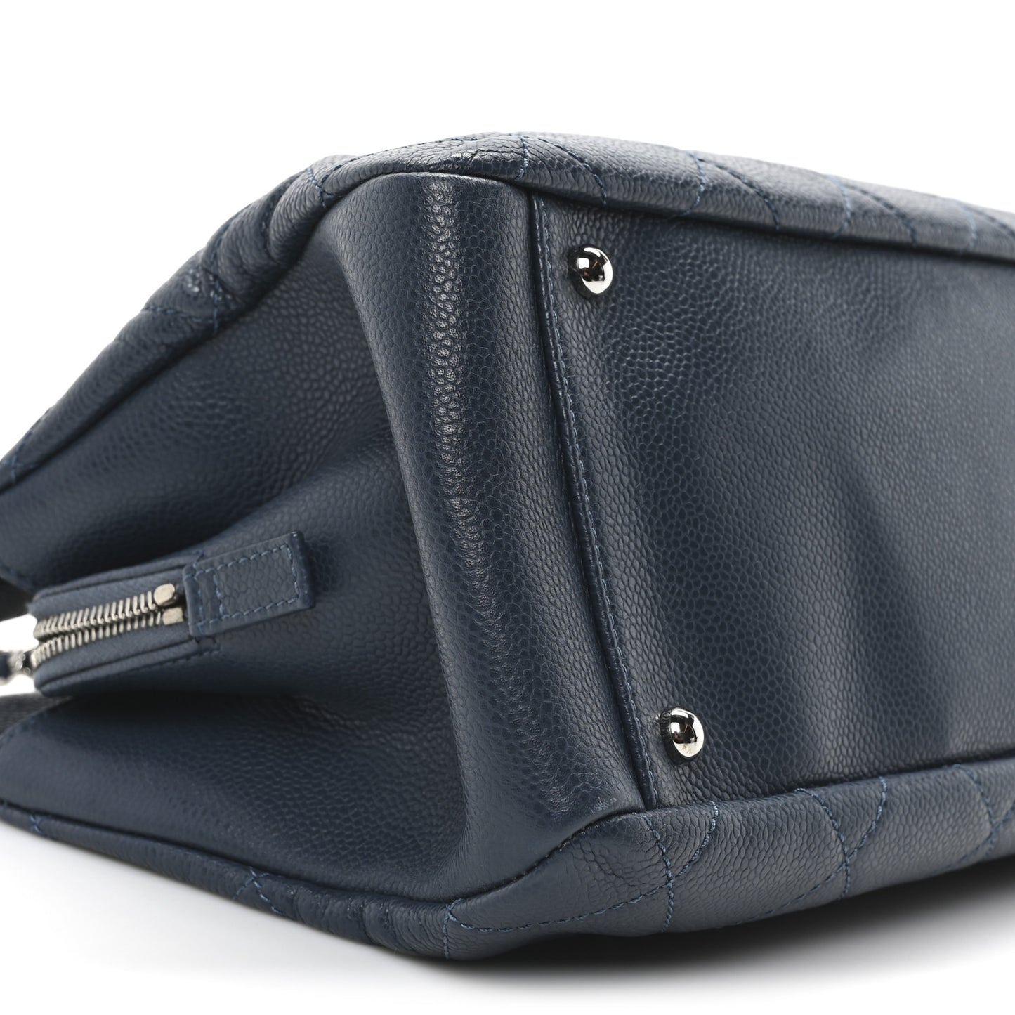 Caviar Quilted CC Timeless Soft Tote  Blue