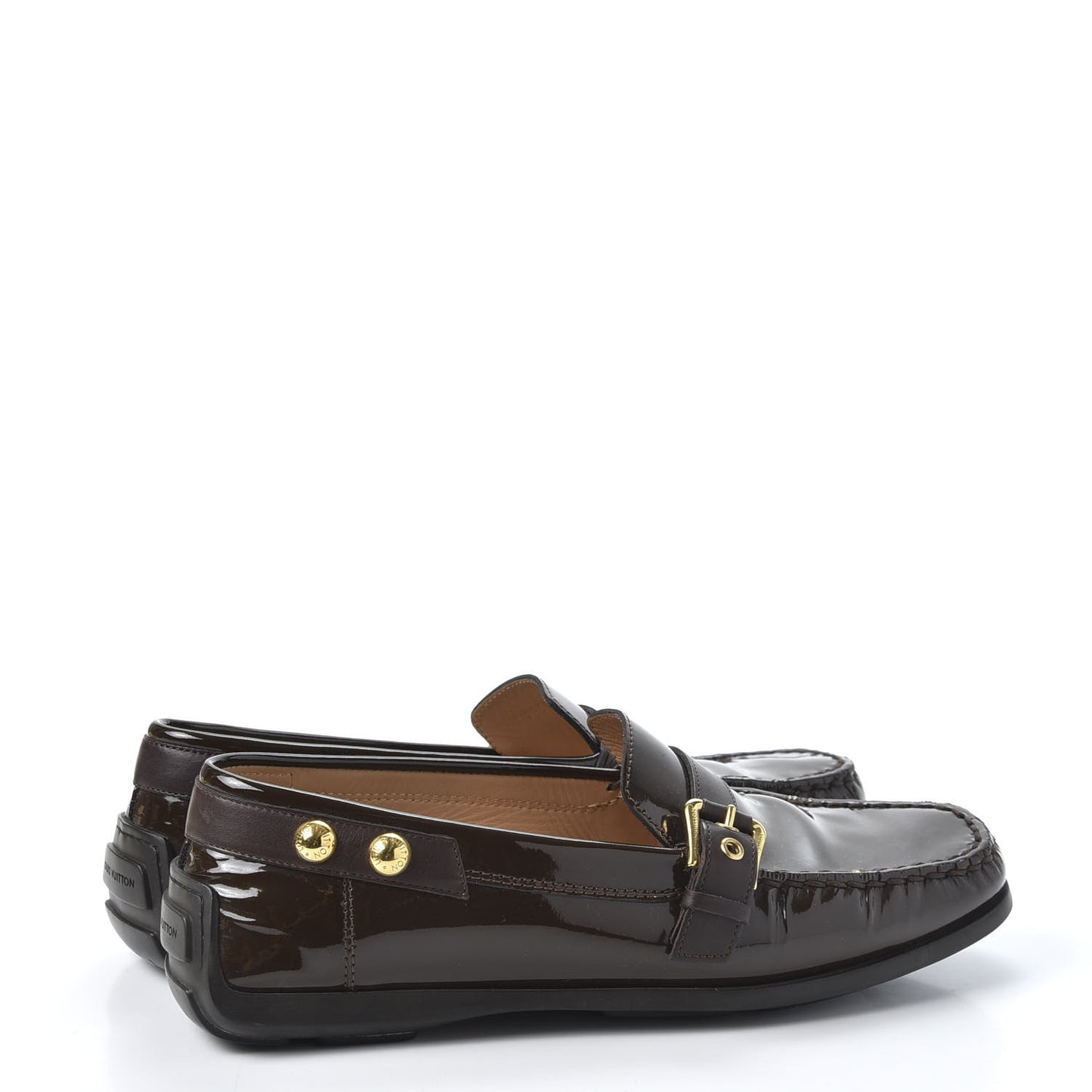 Monogram Patent Loafers 37.5 Brown