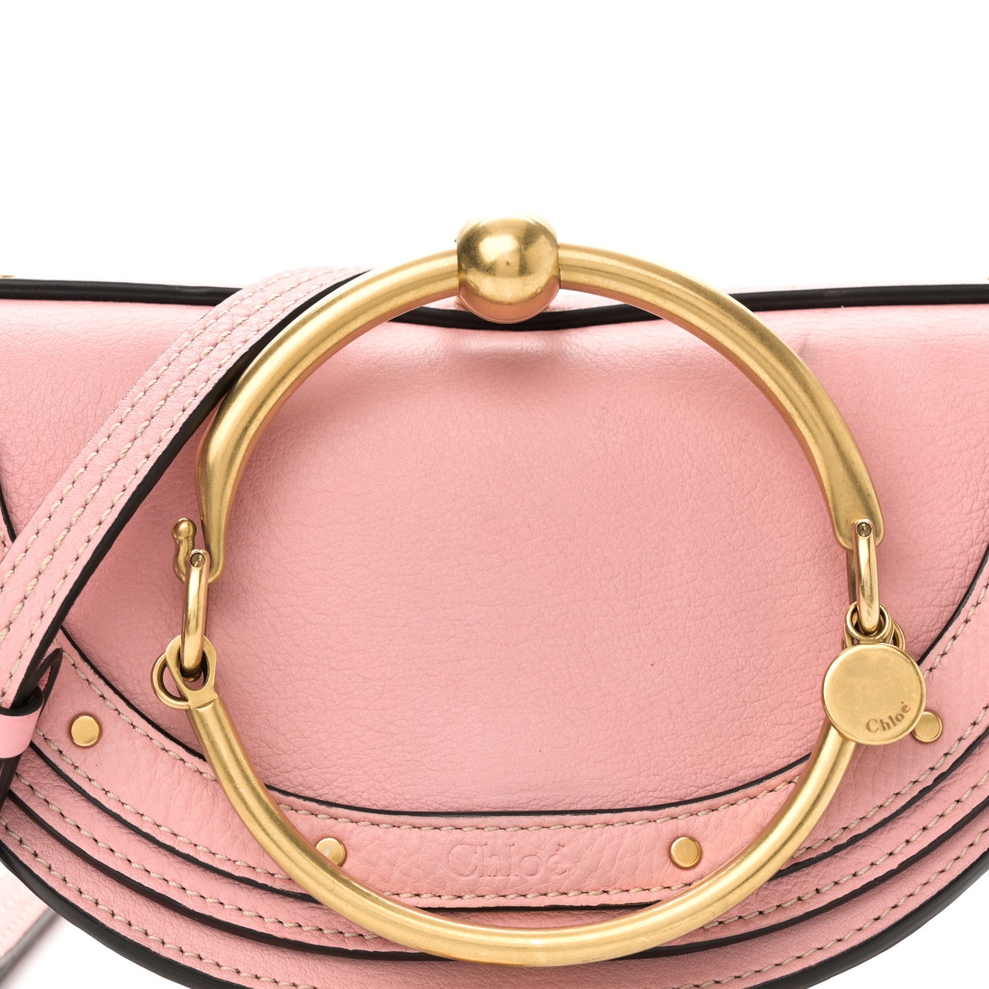 Calfskin Small Nile Bracelet Minaudiere Bag Washed Pink