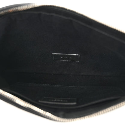 Saint Laurent Linen Canvas Rive Gauche Zipped Pouch Optic White 5 of 9