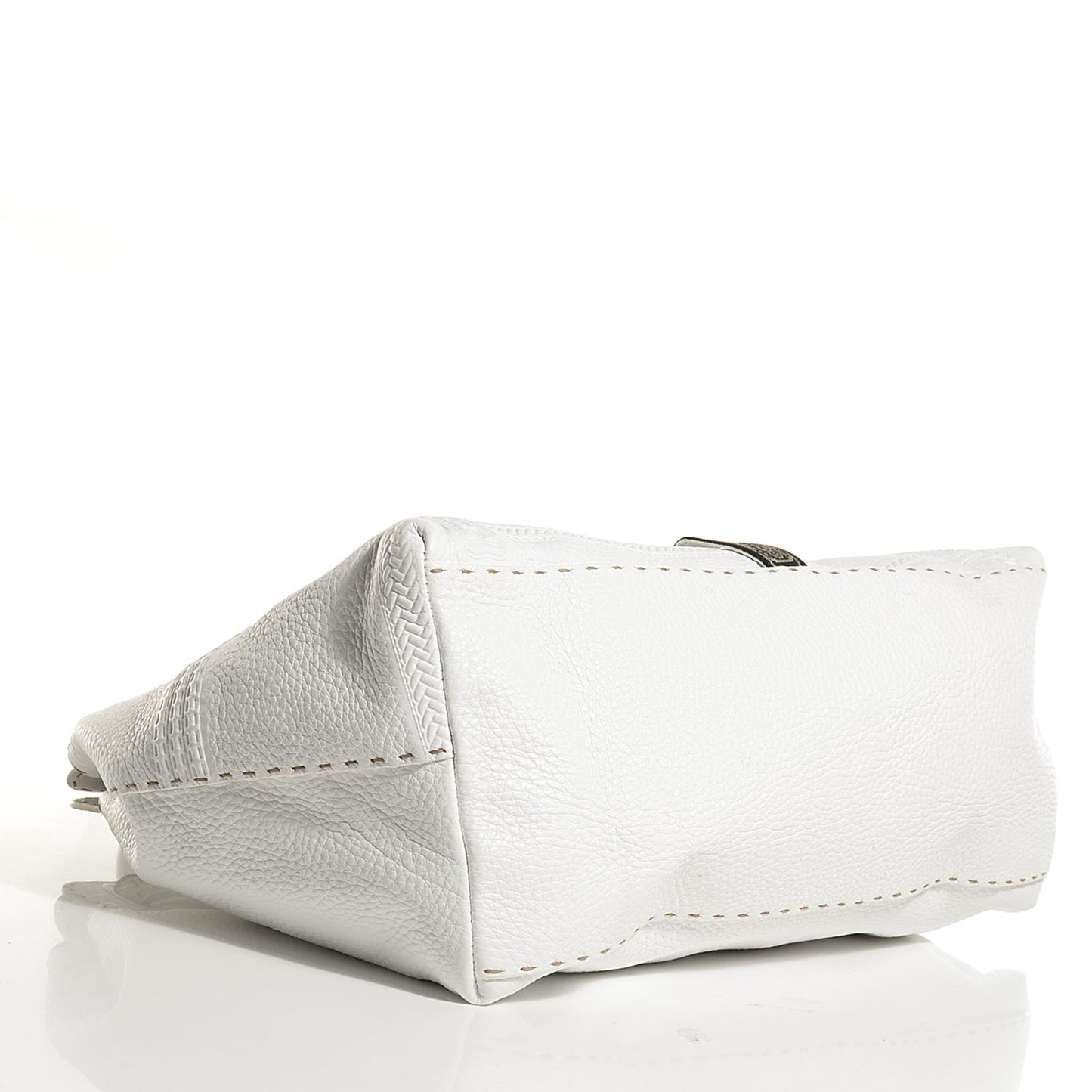 Calfskin Romano Selleria Large Villa Borghese Tote Bianco
