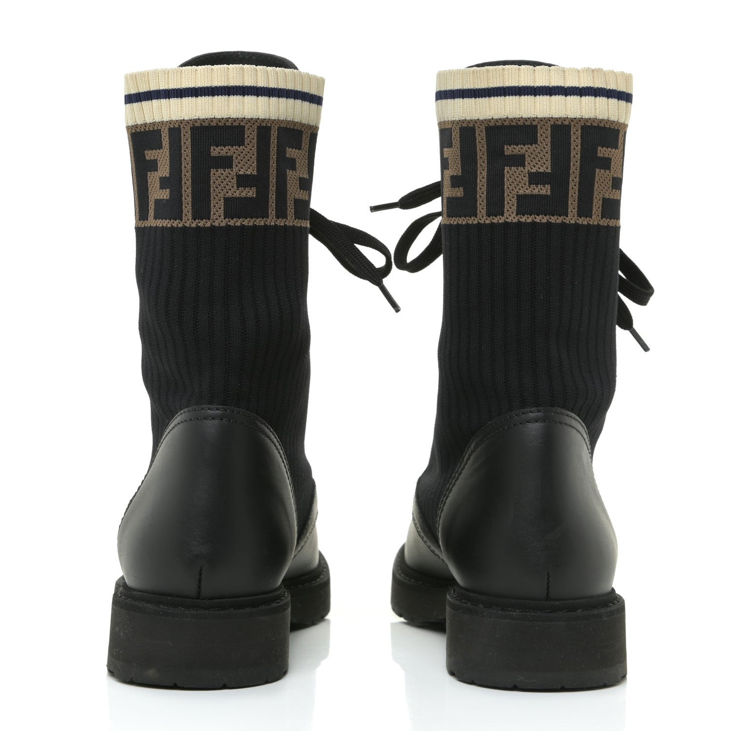 Calfskin Stretch Fabric Rockoko Biker Boots 38 Tobacco Black Marino