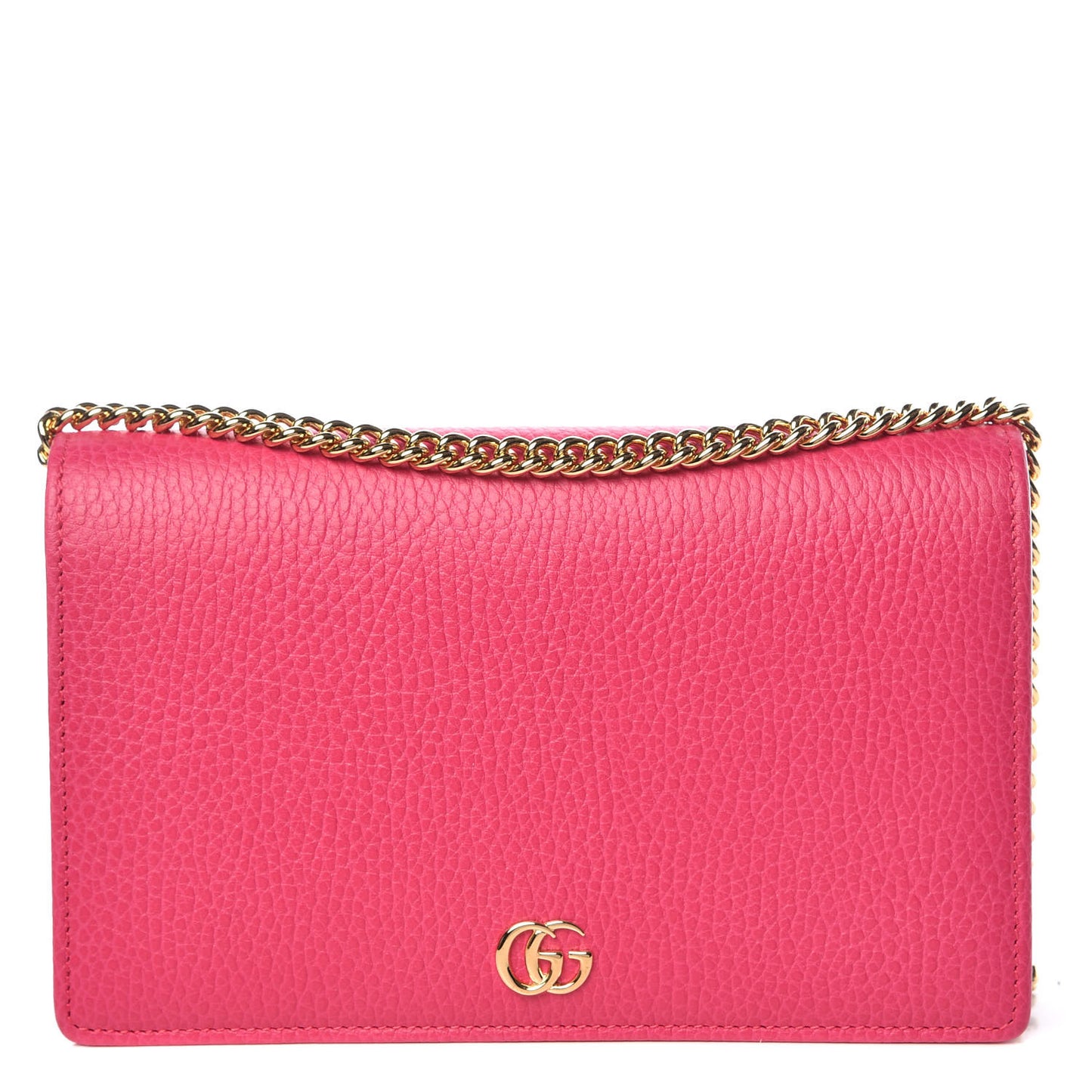 Dollar Calfskin Mini GG Marmont Chain Wallet Box Pink