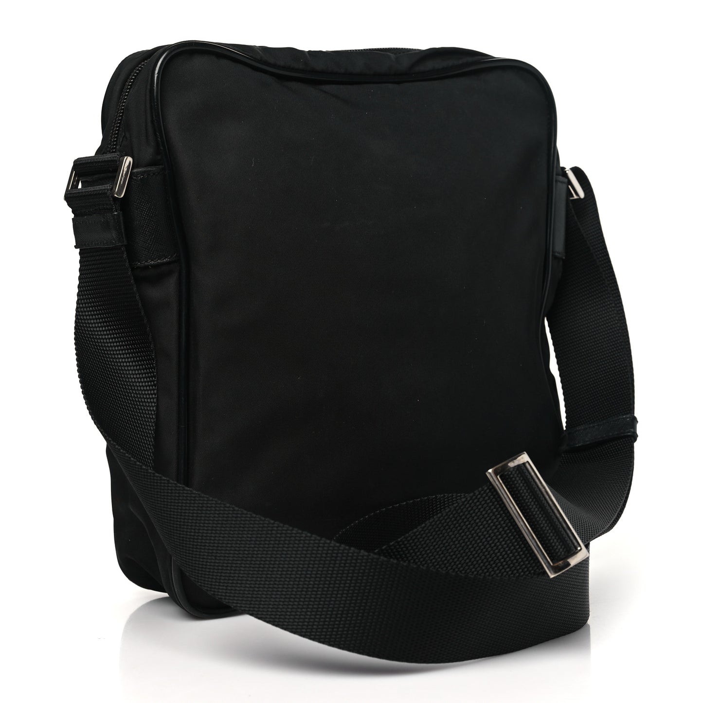 Tessuto Nylon Saffiano Messenger Bag Black