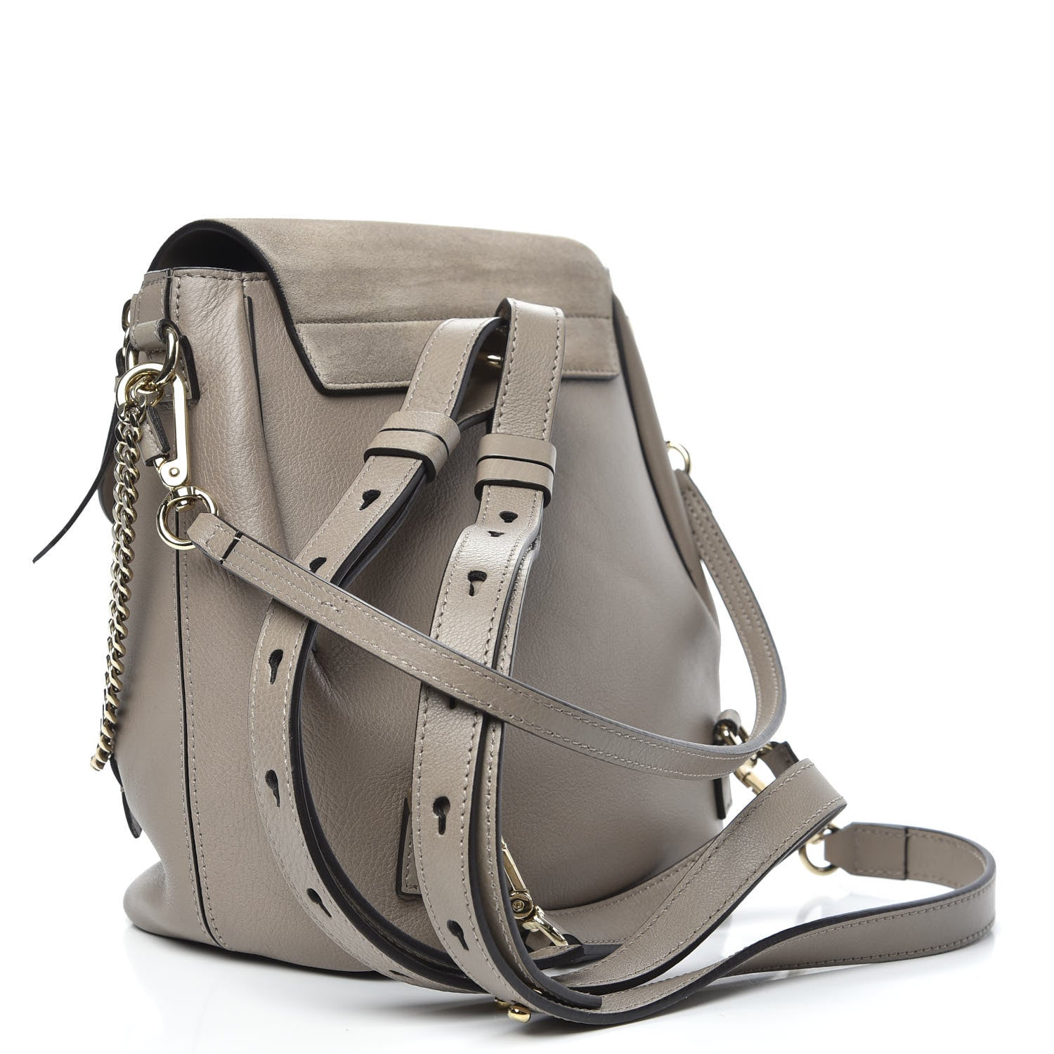 Chloe Suede Calfskin Small Faye Backpack Motty Grey 2 of 10